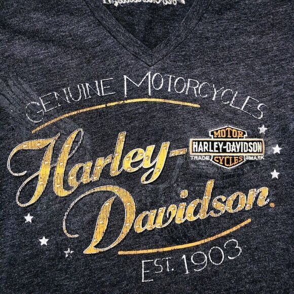 Harley Davidson Size Small Widow Port Charlotte FL Short Sleeve Top T-Shirt Tee - Picture 3 of 10